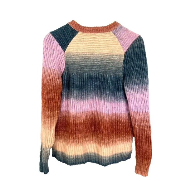 Madewell Space Dyed Button Shoulder Wool Alpaca Sweater Sz M Pink & Rust NB392 - Picture 3 of 10